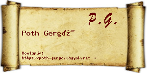 Poth Gergő névjegykártya